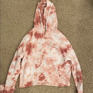 Pink tie dye long sleeve with pocket on right side